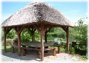 Seating area around Harts Barn